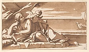 Study for an Overdoor Painting, Ariadne Viewing the Approach of Bacchus' Ship