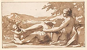 Study for an Overdoor Painting, Cupid Removes a Thorn from the Foot of Venus