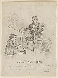 Study for Cartoon, "Editor's Easy Chair" by Thomas Nast, American, b. Germany, 1840–1902