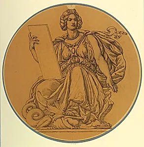 Study for "Law," Lunette in Hudson County Courthouse, Jersey City, NJ