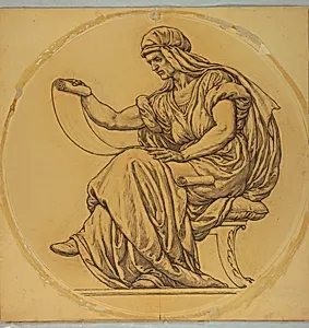Study for "Learning," Lunette in Hudson County Courthouse, Jersey City, NJ