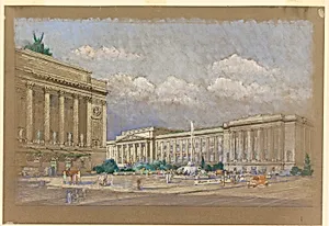 Study for Proposed Music and Arts Center, New York, NY