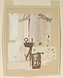 Study for the entrance of a temple, âVintage Festivalâ, Mendelssohn Glee Club, New York, NY