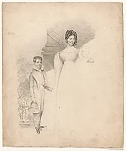 Study of 3 figures - woman and 2 children