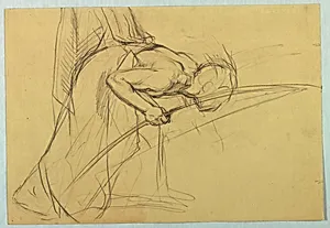 Study of a Bowing Man Holding a Bow
