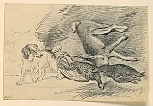 Study of a Dog Beside Killed Game