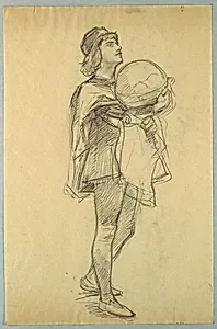 Study of a Man Holding a Globe
