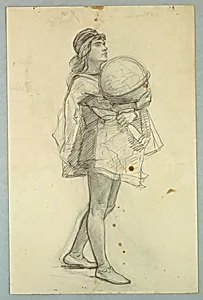 Study of a Man Holding a Globe