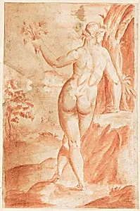 Study of a Nude Figure Outdoors