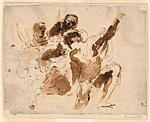 Study of Four Figures, for the Burial of St. Petronilla Altarpiece at St. Peter's