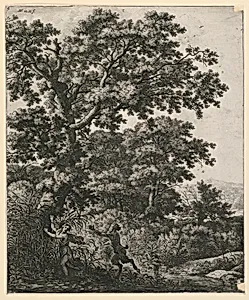 Syrinx Pursued by Pan in a Wooded Landscape