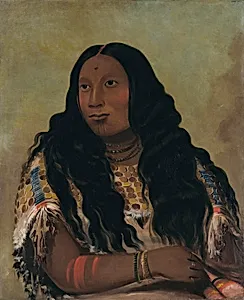 Tchón-su-móns-ka, Sand Bar, Wife of the Trader François Chardon by George Catlin