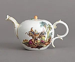 Teapot with Allegorical Scenes of "Africa" and "America"