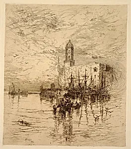 The Castle of San Juan d' Ulloa, Vera Cruz, Mexico by Thomas Moran, American, b. Britain, 1837â1926