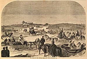 The Drive in the Central Park, New York, September 1860, from Harper's Weekly, September 15, 1860 by Winslow Homer