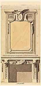 The elevation of a mantelpiece