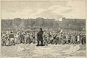 The Fourth of July in Tompkins Square, New York--"The Sogers Are Coming!", from Harper's Bazar, July 11, 1868 by Winslow Homer