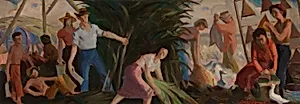 The Harvest (mural study, Abbeville, Louisiana Post Office) by Louis Raynaud