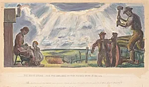 The Homestead and the Building of the Barbed Wire Fences (Mural Study for Interior Building, General Land Office, Washington, D.C.)