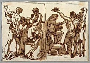 The Judgement of Solomon; The Flaying of Marsyas by Felice Giani, Italian, 1758–1823