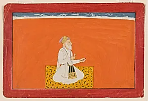 The sage-physician Dhanvantari, folio from the âSixthâ <em>Bhagavata Purana</em> series, also known as the âsmallâ Guler-Basohli series