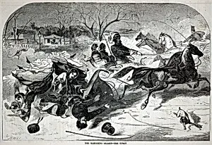 The Sleighing Season--The Upset, from Harper's Weekly, January 14, 1860 by Winslow Homer