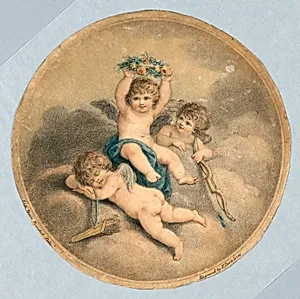 Three Cupids, One with a Wreath of Flowers by Francesco Bartolozzi, Italian, active England, 1727–1815