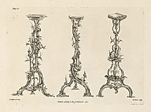 Three Designs for Torcheres in the Chinese Taste (Plate 13 of "One Hundred and Fifty New Designs")