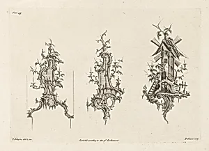 Three Designs for Wall Sconces in the Chinese Taste, Plate 48 in One Hundred and Fifty New Designs