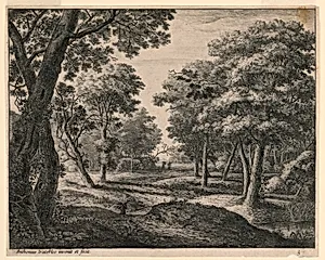 Three Figures in a Wooded Landscape