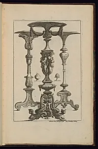 Three Gueridons (Candlestands) Designs by Alexis Loir, French, 1640 - 1713