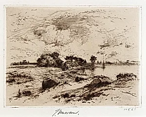 Three Mile Harbor Easthampton, L.I. by Thomas Moran