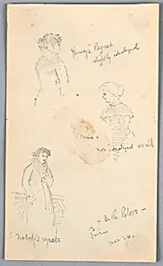 Three Sketches of Women in Pireus by Arnold William Brunner, American, 1857–1925
