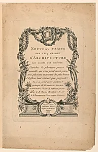 Title Page, from "Nouveau TraitÃ© des Cinq Ordres d'Architecture"