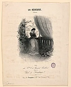 Title Page of the Song "La RÃªveuse" by Gaston de Roausset Baulbon with Music by Paul de Lourefourix