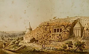 Tombeaux Dans la Vallee de Josaphat, Jerusalem by T. Deshayes, French, n.d.