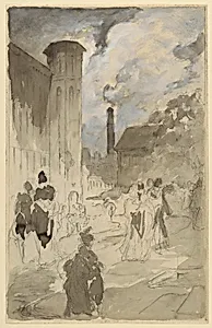 Town Square (Study for an Illustration)