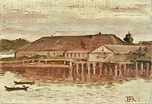 Trading Post and Wharf Buildings, Sitka, Evening