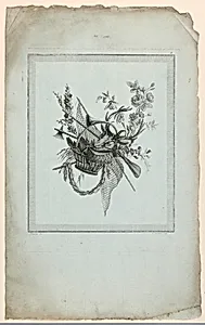 Trophy with Implements of the Hunt, Plate 2 from "Suite de TrophÃ©es de chasse," Suite VI