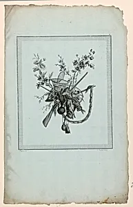 Trophy with Implements of the Hunt, Plate 4 from "Suite de TrophÃ©es de chasse," Suite VI
