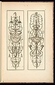 Two Arabesque Panel Designs by Jean-Baptiste Fay, French, active 1765 – 1790s