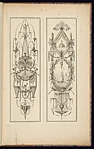 Two Arabesque Panel Designs by Jean-Baptiste Fay, French, active 1765 – 1790s