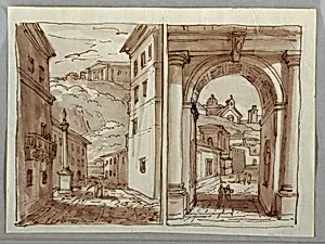 Two Bologna Views by Felice Giani, Italian, 1758–1823