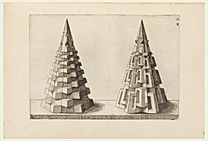 Two Cones, plate H. i. in Perspectiva. Corporium Regularium