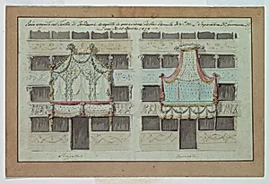 Two Designs for Decoration of Boxes, Tor di Nona Theater, Rome
