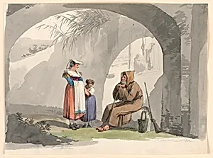 Two Girls from Frascati Visit a Hermit
