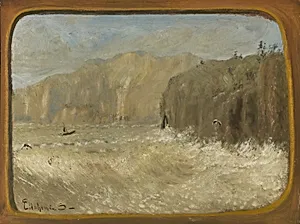 Two Gulls and Cliffs