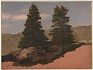 Two Pine Trees, Mt. Desert Island, Maine by Frederic Edwin Church, American, 1826–1900