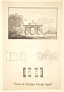 Two Plans and Elevations for a Neoclassical Triumphal Arch