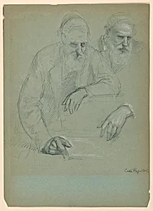Two Studies of Daniel Huntington for "The Atlantic Cable Projectors"
